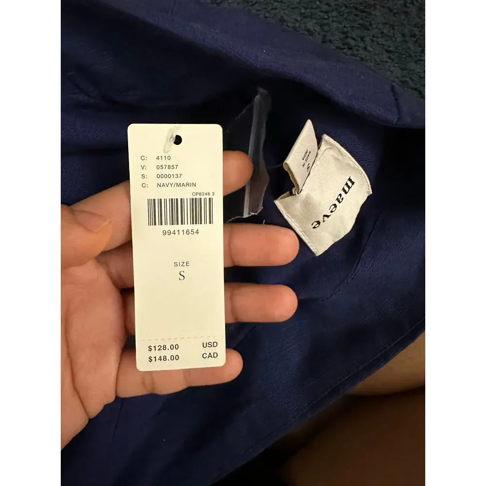 Maeve Linen Blend Halter Vest Size Small Navy Blue Anthropologie Linen Summer - Picture 7 of 15